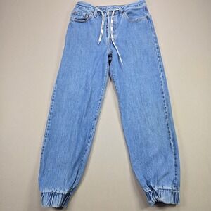 Levi's 501 Jogger Jeans Womens Drawstring Button Fly Blue Denim W27